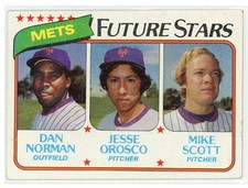 Jesse Orosco Mike Scott 1980 Topps Rookie Rc Card MLB New York Mets. rookie card picture