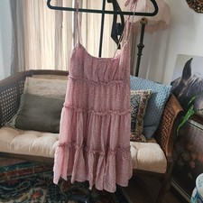 Forever 21 Pink White Floral Ruffle Layered Sundress Size S