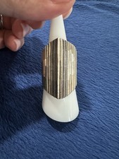 Vtg Sterling Silver 925 Mexico Signed Modernist Statement Ring, 8.75