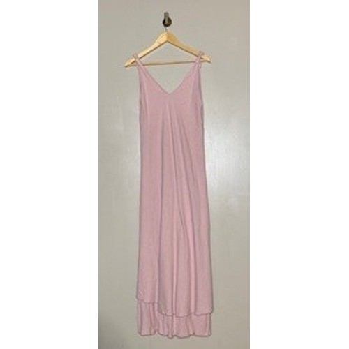 Italian Linen Blend Blush Pink Maxi Dress Flowy Minimal Elegant Size M
