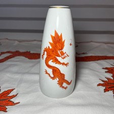 Porzellan Vase roter Drache