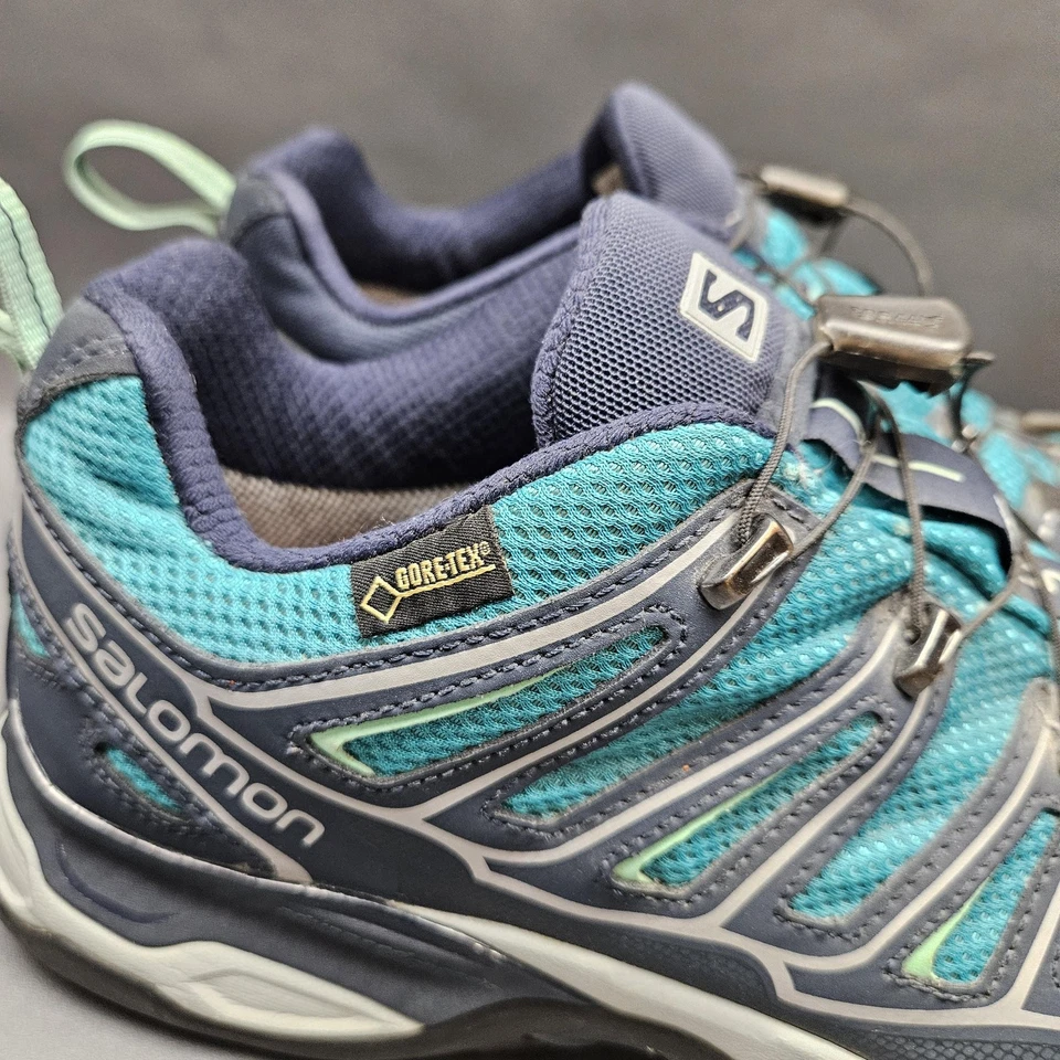 Salomon X Ultra GTX Hiking Shoes Womens 8.5 Green Blue Waterproof Trail Running - Image 2 of 4