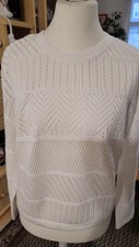 Damen-Pullover,,Gina weiß mit Lochmuster Gr....