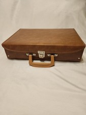 Vintage Faux Leather 30 Cassette Tape Carry Case Briefcase 14.5 x 10.25 x3.25"