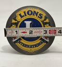 Vintage Lions International Solid Brass Badge. Very Nice Cond. w/Rich Patina. — photo 2