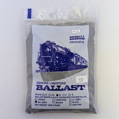 Highball Products N Scale 122 - Genuine Limestone Ballast Dark Grey 1 lb