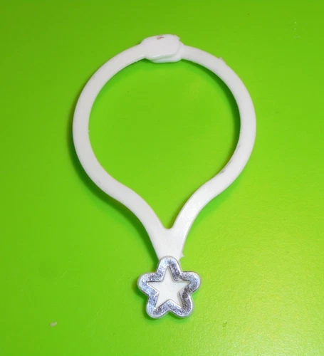 Vintage SUPERSIZE BARBIE ORIGINAL WHITE SILVER STAR NECKLACE