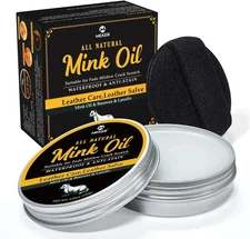 Mink Oil for Leather Boots, Leather Conditioner and Cleaner 3.52 Oz-All-Natural