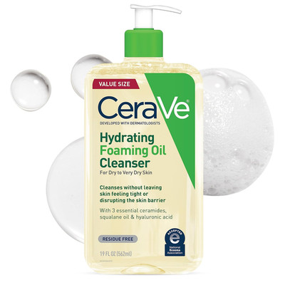 Hydrating Foaming Oil Cleanser, Moisturizing Oil Cleanser for Face & Body, Squal