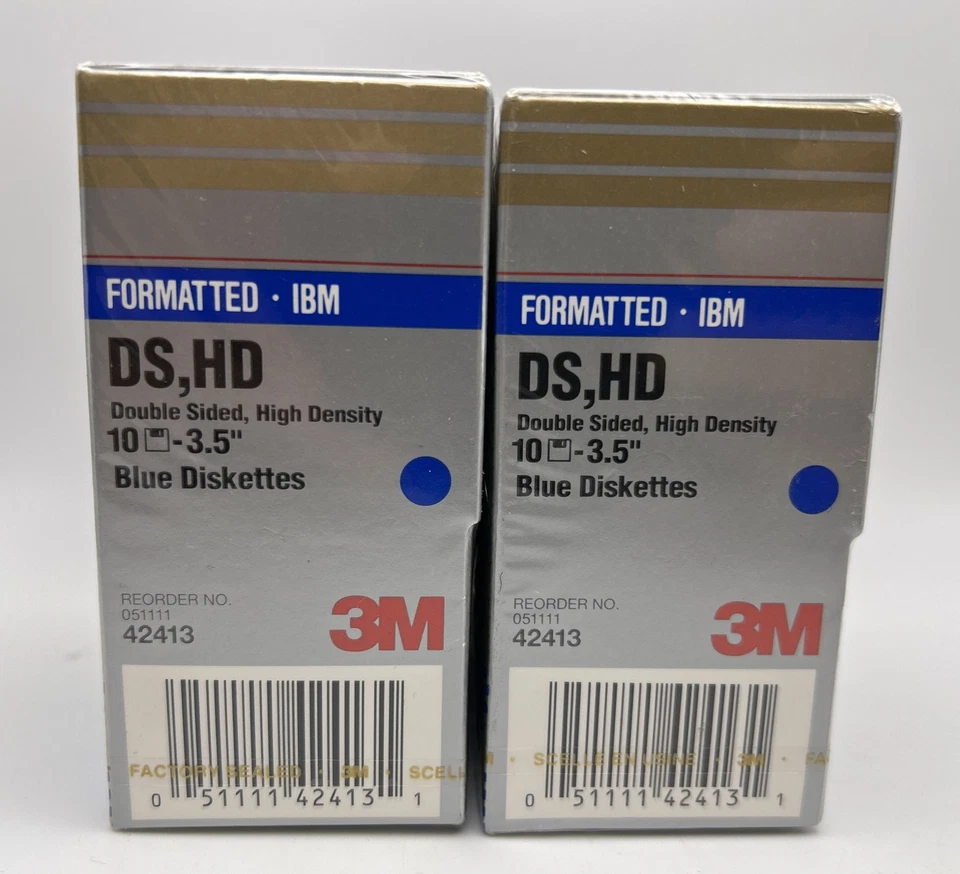 IBM SEALED 3m High Density DS, HD 3.5'  Blue Diskettes Formated IBM  20 - Image 2 of 4