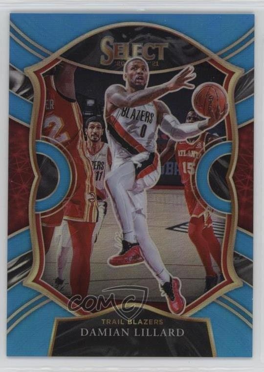 2020-21 Panini Select Concourse Light Blue Prizm 122/299 Damian Lillard #24 2o0