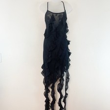 F21 Dress Small Gothic Romantic Dark Fairycore Sheer Witchy Grunge Ethereal Lace