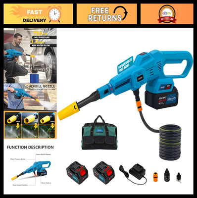#ad Portable Cordless Pressure Washer 750PSI 3 Speed 6 in 1 Nozzle 2 Batteries $79.99