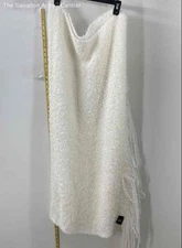 Kennebunk Weavers Womens White Multifunctional Fringe Rectangle Scarf One Size