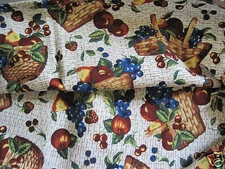 Longaberger~ Fruits & Baskets Fabric Liner for Letter Tray Basket New In Package