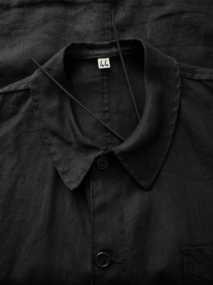 Anatomica French Work Linen Black Chore Jacket Size 44 (S) - Изображение 3 из 4