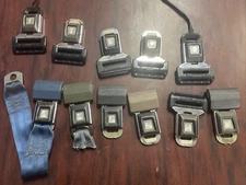 92-97 Ford F150 F250 F350 Double Seat Belt Receiver Set Black Buckles