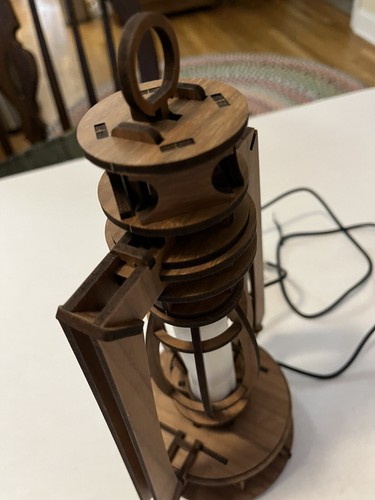Woodsum Led Retro Vintage Wood Lamp . Already Assembled. - Picture 5 of 10
