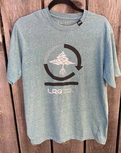 Men's LRG Clothing Co Tree Roots Turquoise SS Shirt L Cotton Breathable Logo