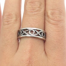 925 Sterling Silver Vintage Infinity Link Band Ring Size 9.5