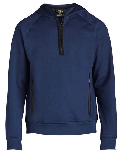 Athletic Works Men's Grid Tech Fleece Quarter Zip Pullover Hoodie, XL NWT