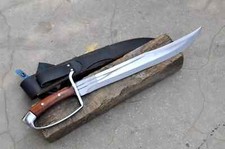 Handmade Carbon Steel Large D Gard Bowie Knife For Hunting camping Combat W/Shea