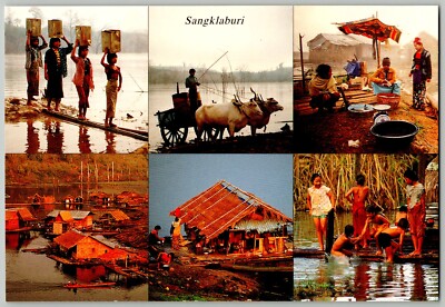 Postcard. Multiple Views of Sangklaburi. Kanchanaburi. Thailand.