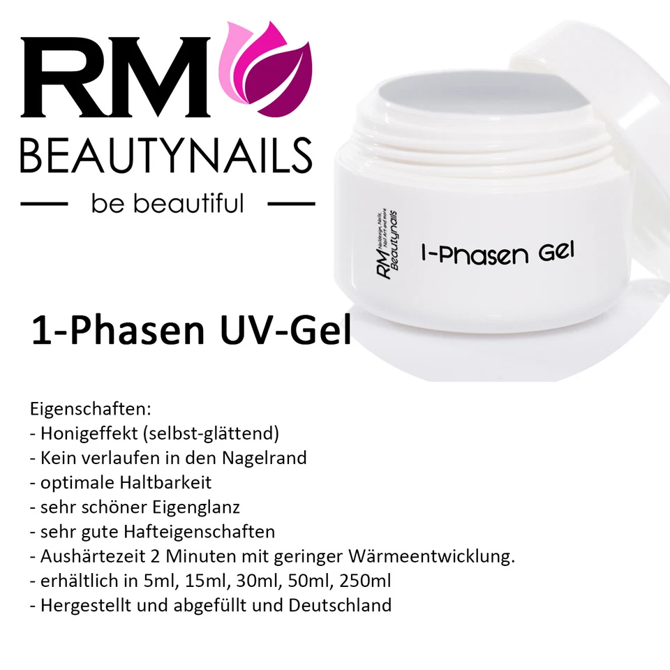 1-Phasen-Gel 3-in1 UV-Gel Allround Haft Aufbau Glanz Versiegler Nagel Design - Bild 2 von 4