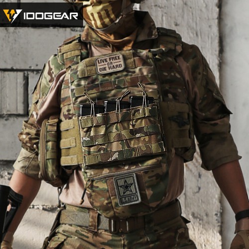 IDOGEAR Tactical 5.56 MOLLE Triple Open Top Mag Pouch Hunting Mag Carrier Camo - Picture 11 of 20