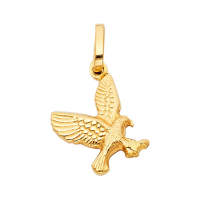 14K Echt Gelbgold Fliegender Adler Anhänger für Männer Frauen Fliegender Adler Anhänger