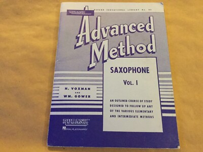 Advanced Method Saxophone Volume 1 (Vol I) Rubank Library No 93 Sheet Music Book