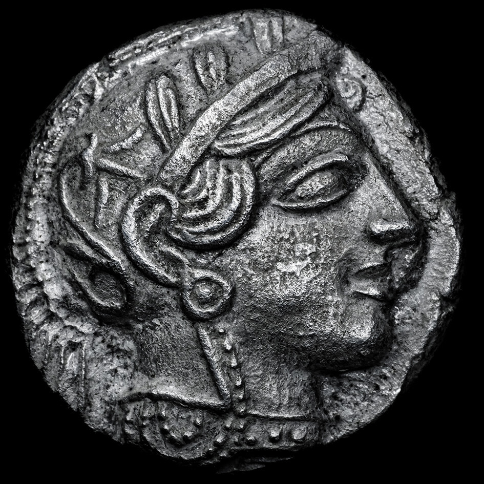 アッティカアテネ　440-404BC Ch XF Attica Athens, ancient greek coin 440-404 BC. NGC Ch AU. AR