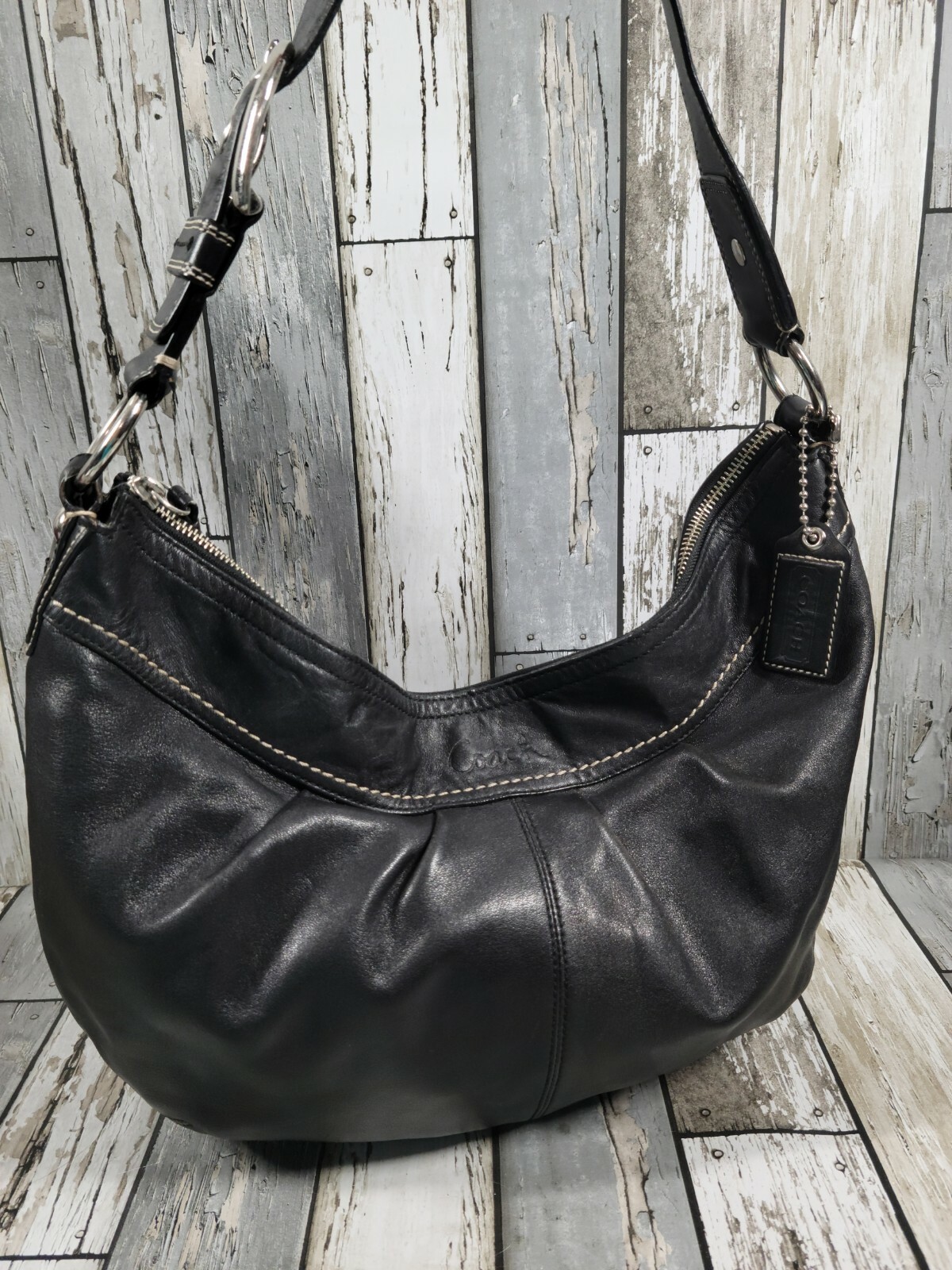 COACH Leather Black HOBO Shoulder Bag G0960F13731 V… Gem
