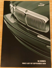 1999 Jaguar XJ Series Price List Brochure inc. XJR
