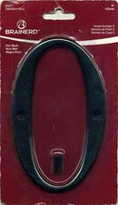 6 Inch Rustic Number: 0 Flat Black House Number