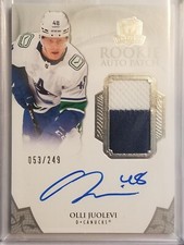 2020-21 UD The Cup Olli Juolevi #136 RPA Rookie Patch Auto 053/249 C1B