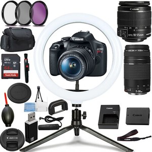 Canon Rebel T7/EOS 2000D DSLR Camera with 18-55 & 75-300mm Lens  + Creative Kit