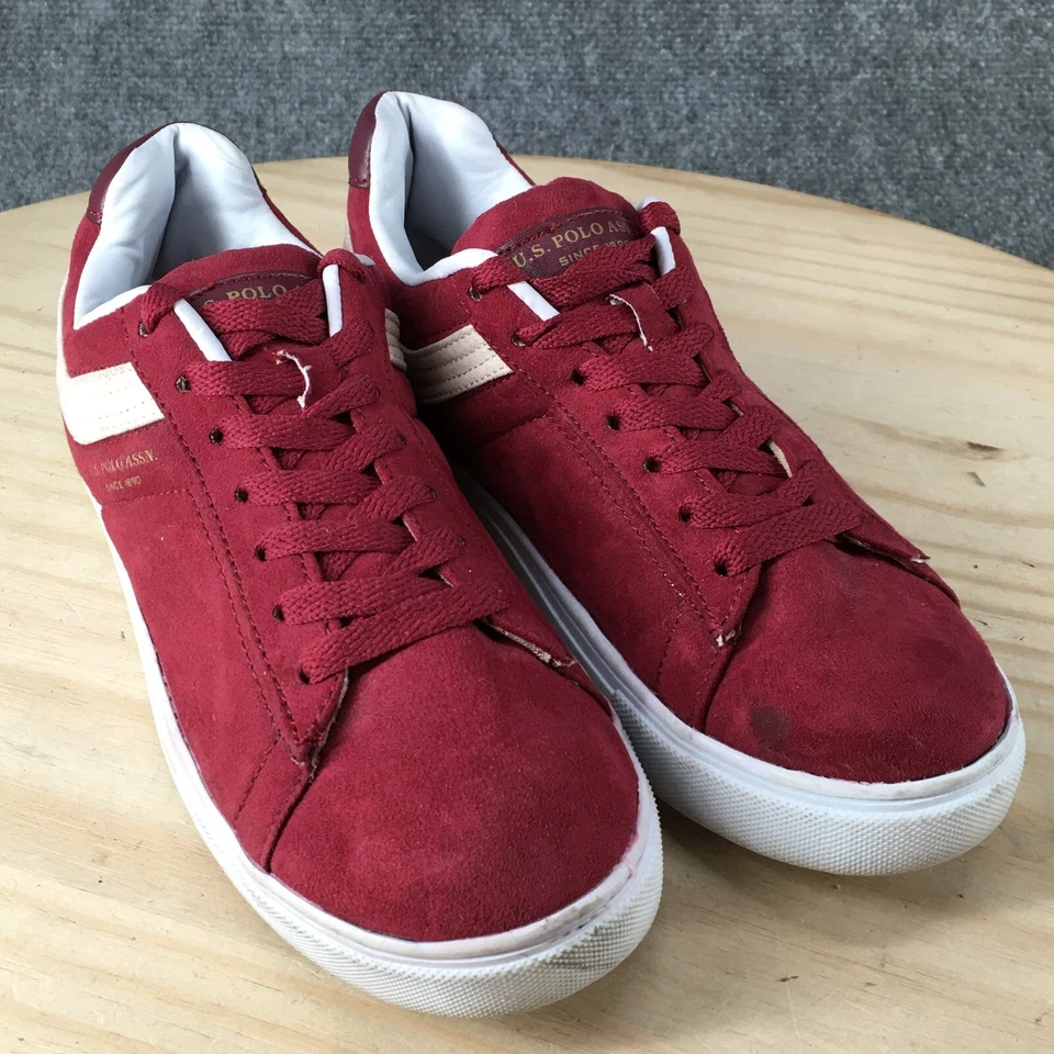 Us Polo Assn Zapatos Mujer 8 M Informales Tenis Tela Roja Con Cordones Parte Superior Baja Comodidad Foto 3 de 4