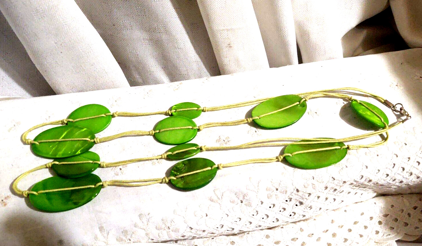 VTG Statement Mod String Hippie Long Necklace Lim… - image 5