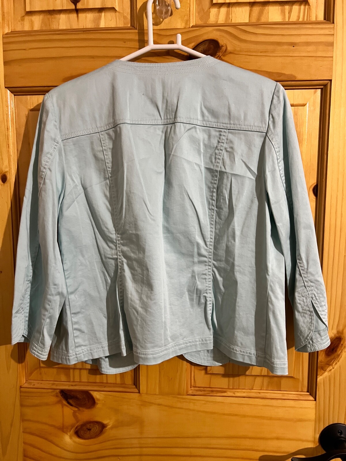 Ruby Road Jacket Blazer Solid light  blue 3/4 Sle… - image 3