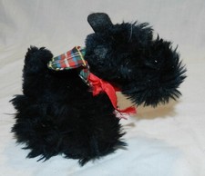 Vintage copyright 1984 Small Black Plush Scottie Dog by Applause - 5" long
