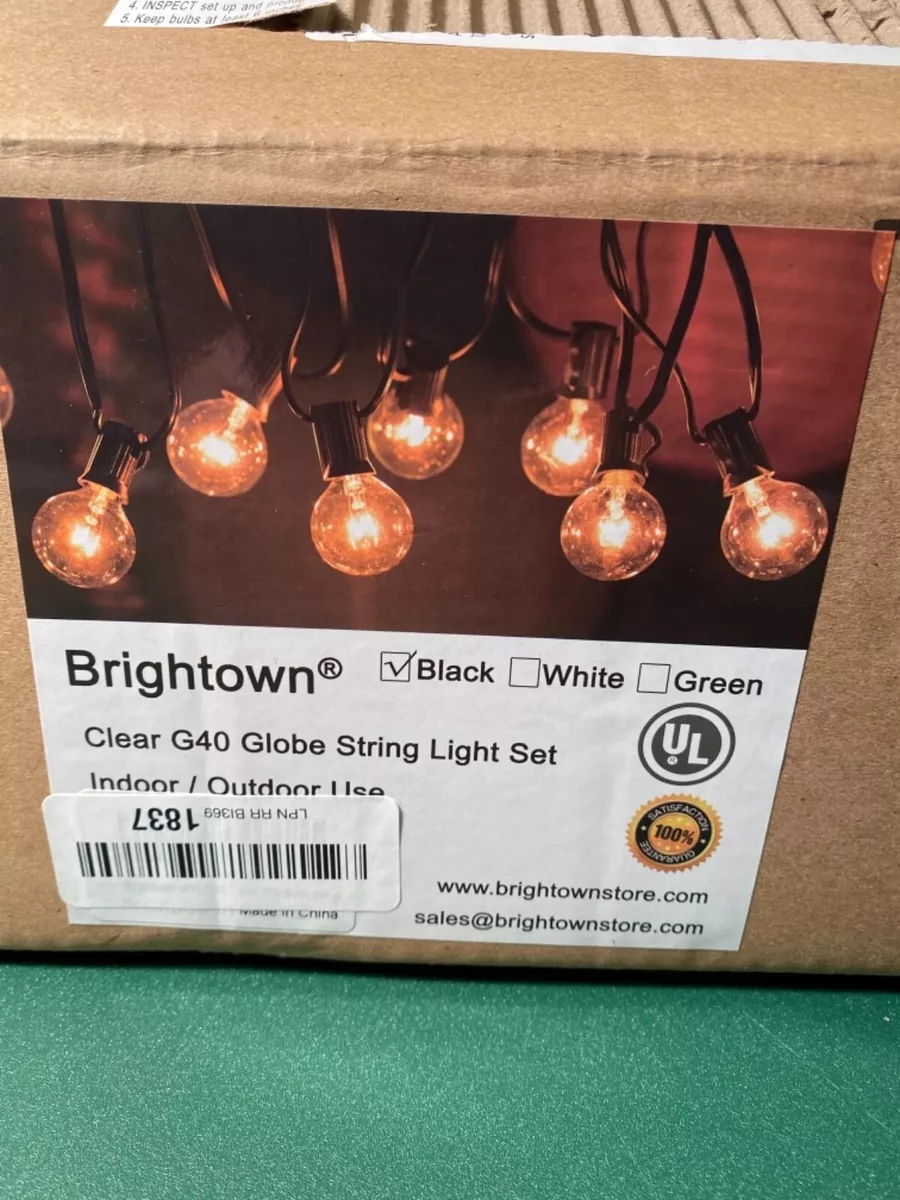 Outdoor String Light 50Feet G40 Globe Patio Lights with 52 Edison Glass Bulbs
