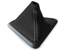 Automatic Shift Boot Cover Leather For Bmw E81 E82 E87 2004-2013 White Stitch