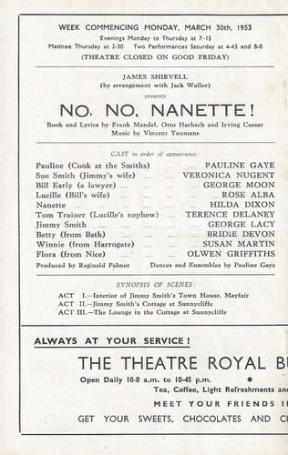 Hilda Dixon "NO, NO NANETTE" George Moon 1953 Hanley, England Playbill - 第 2/3 張圖片