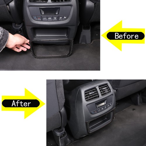 Carbon Fiber Rear Air Vent Bottom Storage Tank Sticker For Honda Pilot 2015-19 - Picture 3 of 10