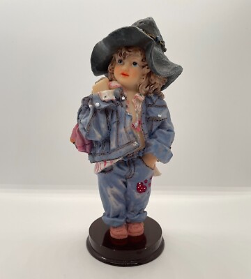 Vintage Meerchi Ceramic MRH Cowgirl Doll Hippie Woodstock Figurine Art