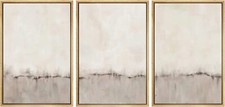 Brown Gray Minimalist Wall Art Framed Canvas Prints Set of 3