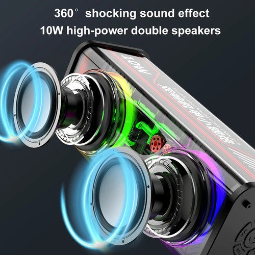 Transparent Mecha Wireless Bluetooth Speaker Portable Mini RGB Light Stereo Bass - Picture 11 of 26