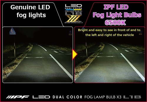 IPF 5LDFLM Dual Color LED Foglights Bulb L1B 6500K/2600K White/Yellow 3000lm - Picture 6 of 10