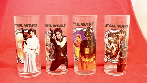 Star Wars Set Luke Skywalker Yoda Han Solo Darth Vader Leia R2D2 Sammler Glas - Bild 2 von 4